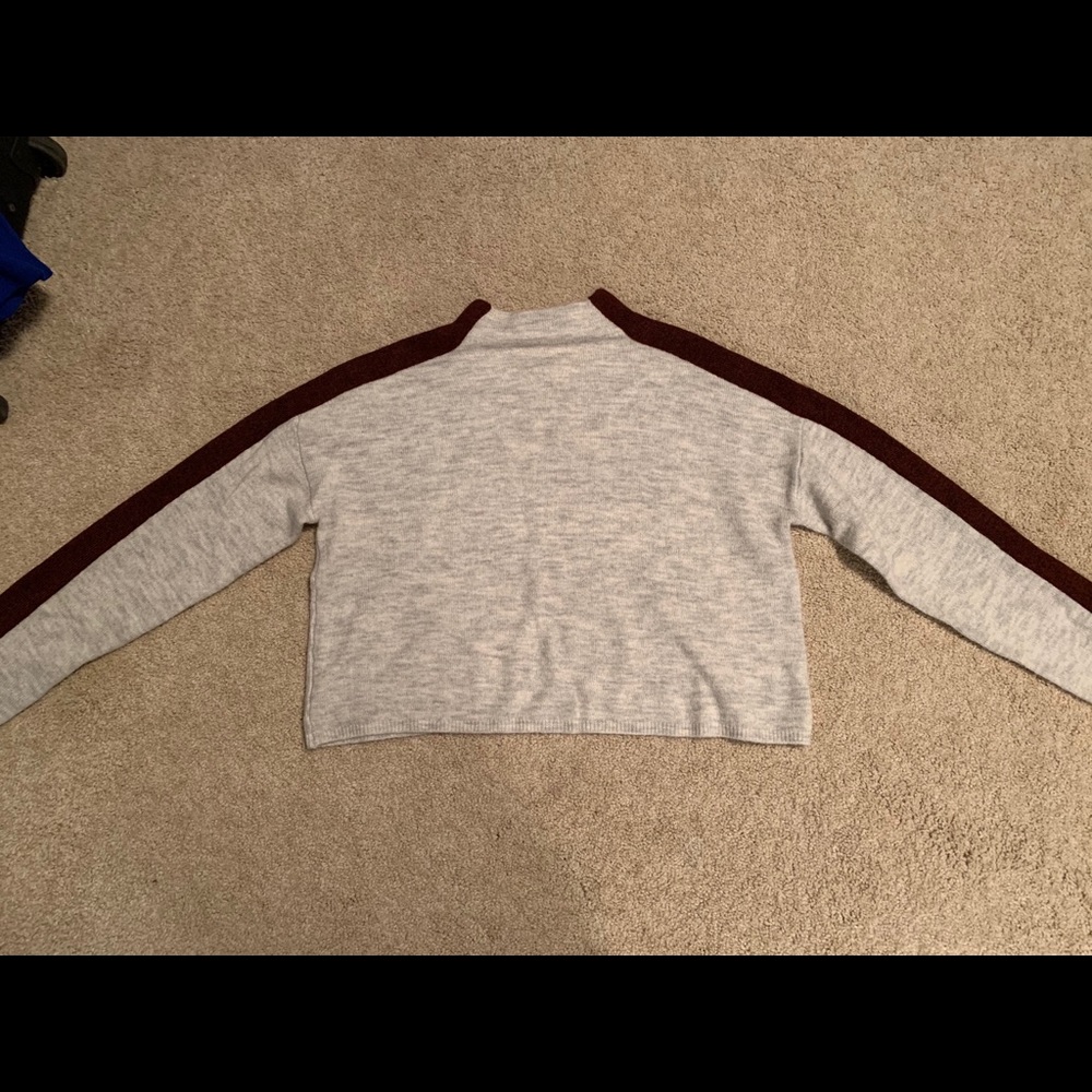 Grey/Maroon Sweater